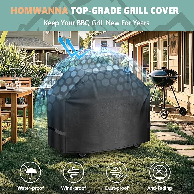 Grill Cover 75 Inch - Large BBQ Cover for Weber Summit 600 Series 6 Burners Grill - 600D Outdoor Barbecue Covers Waterproof Heavy Duty for Weber Summit 670, Summit 620, Summit FS38 and More