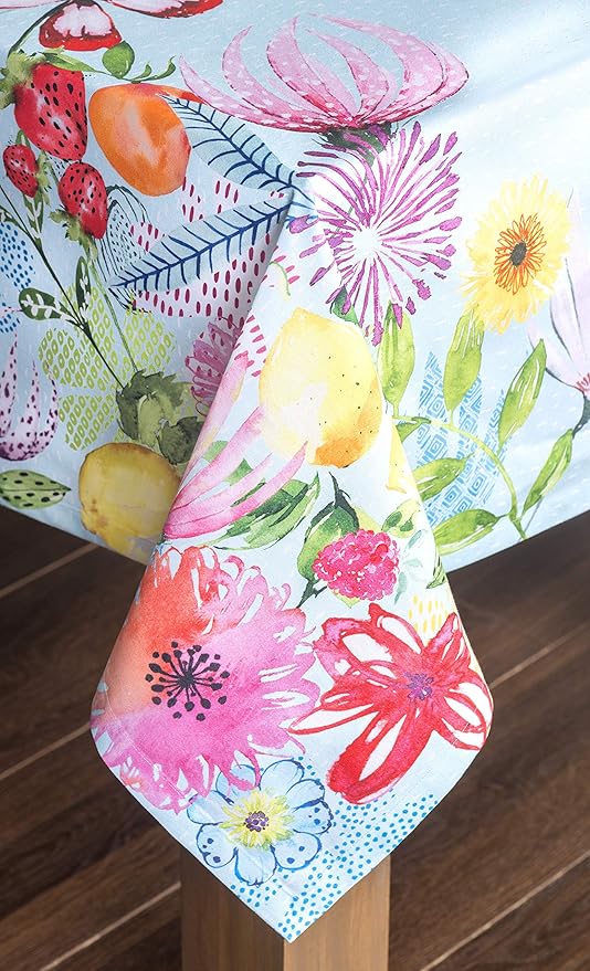 Maison d' Hermine Table Cloth Rectangle Table 100% Cotton 60 x 90 Inches Tablecloth Reusable Decorative for Dining Room, Farmhouse, Home, Party, Festive & Wedding Spring Summer - Jardin D'Ete - Mint