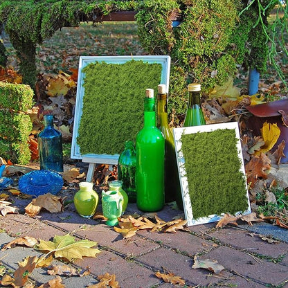 Zeyune 4 Pcs Fake Moss Table Runner for Crafts Artificial Moss Sheet Roll Waterproof Carpet Blanket for Wall Roof Garden Wedding Party Decoration (39 x 39 Inch)
