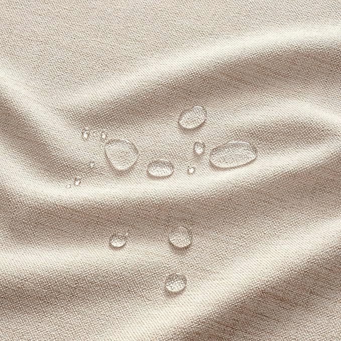 MIULEE Ivory Linen Polyester Tablecloth 52x70 Inch Spring Rectangle Table Cloth Waterproof,Stain Resistant & Wrinkle Resistant for Dining Party Wedding