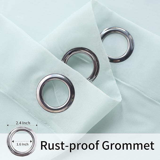 BONZER Sheer Outdoor Curtains for Patio Waterproof 2 Panels | Wide Grommet - Image 3