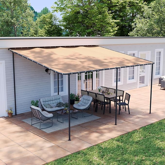 Aoxun 16x12 Lean-to Gazebo, Sloped Pergola Porch Canopy Awning by Aoxun