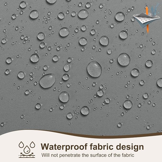Outdoor Curtains for Patio Waterproof Rod Pocket 6 Pcs 54x84 Inch Grey | - Image 5