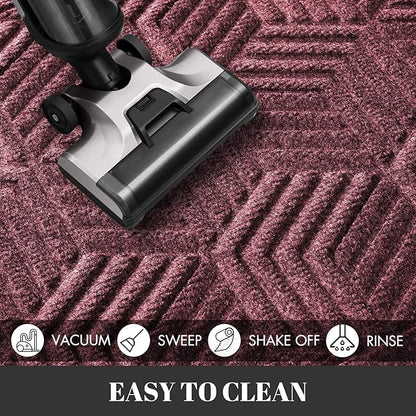 Yimobra Extra Large Door Mat 36x24, All-Season Waterproof Outdoor Mats for Front Door Entrance with Drainage Holes, Heavy Duty Non-Slip Doormat for Garage Patio Entryway Indoor, Red