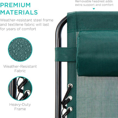 Best Choice Products Set of 2 Adjustable Steel Mesh Zero Gravity Lounge Chair - Image 7