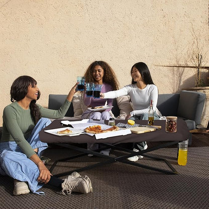 Covers & All Rectangle Table Top Cover, 12 Oz Waterproof UV & Weather Resistant Patio Table Cover, Outdoor Table Cover for Patio Furniture (75" L x 40" W x 5" H, Coffee)