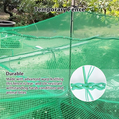 Garden Temporary Safety Fence, 4'x100' Roll with 50 Zip Ties, Resuable Plastic Mesh Fence for Garden Fencing, Construction, Snow Fencing, Animal Barrier, Poultry, Deer, Patio, Green