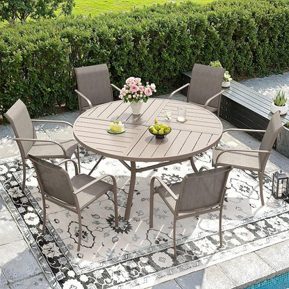DIFY Patio Dining Chairs Set of 4, Stackable Outdoor Metal Chairs - Image 2