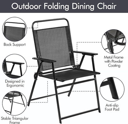 Yaheetech Outdoor Patio Chairs Set of 2, Folding Lawn Chair, no assembly - Image 7