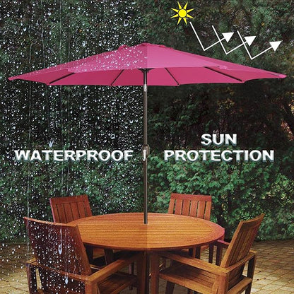 9' Outdoor Patio Umbrella, Outdoor Table Umbrella, Yard Umbrella, Market - Image 6