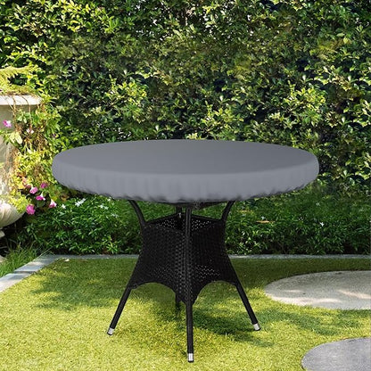 Covers & All Round Table Top Cover, 12 Oz Waterproof UV & Weather Resistant Patio Table Cover, Outdoor Table Cover for Patio Outdoor Furniture & Coffee Table (48" Dia x 4" H Inches, Gray)