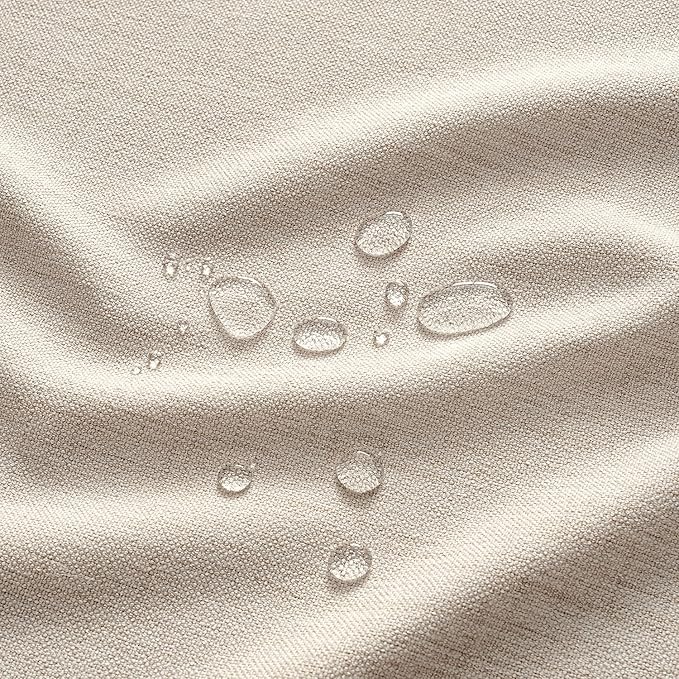 MIULEE Grayish White Linen Polyester Tablecloth 60x84 Inch Spring Rectangle Table Cloth Waterproof,Stain Resistant & Wrinkle Resistant for Dining Party Wedding