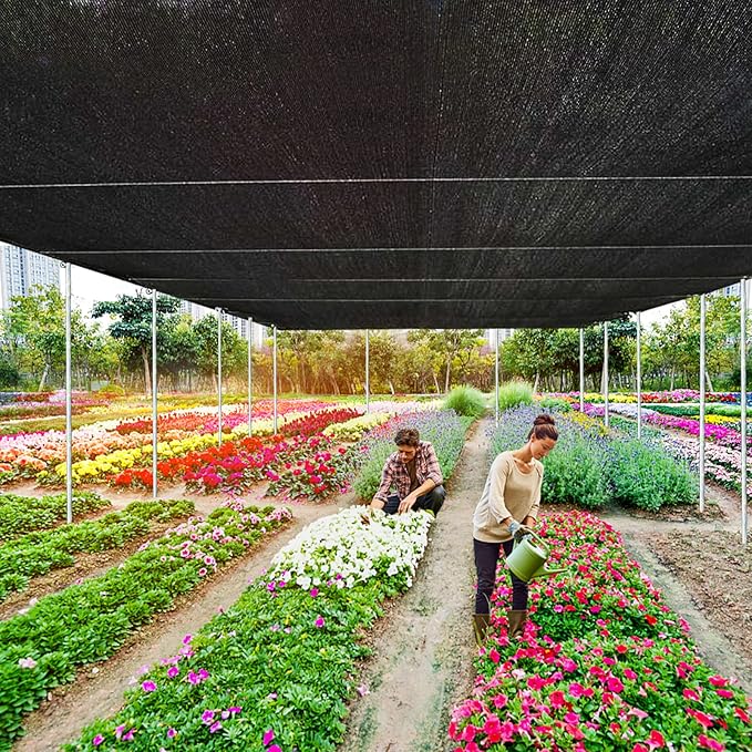 QLOFEI 18x30 FT Shade Cloth for Garden, 80-90% Sunblock Shade Neting Cover with Grommets, Sun Screens for Patio Plants Greenhouse, Shade Sails for Kennel Chicken Coop Pergola Outdoor