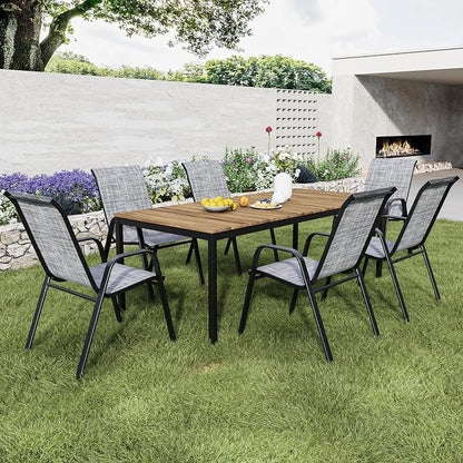 Patio Dining Chairs Set of 8, Outdoor Stackable Dining Chairs - Image 2