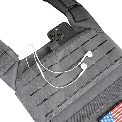 Northgym Adjustable Weighted Vest/Incl. 3D Weight Plates in 14lbs / 20lbs/ 30lbs/ 42.5lbs - Optimized Weight Distribution and with Curved Plates for Running, Functional Training and Working Out