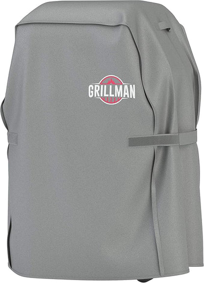 Grillman Barbeque Grill Cover Cover fits Weber BBQ Cover, Brinkmann, Outback and More - Small BBQ Cover Waterproof, Rip-Proof, UV Resistant, Heavy Duty Barbecue Cover (152 x 71 x 112 cm), Grey