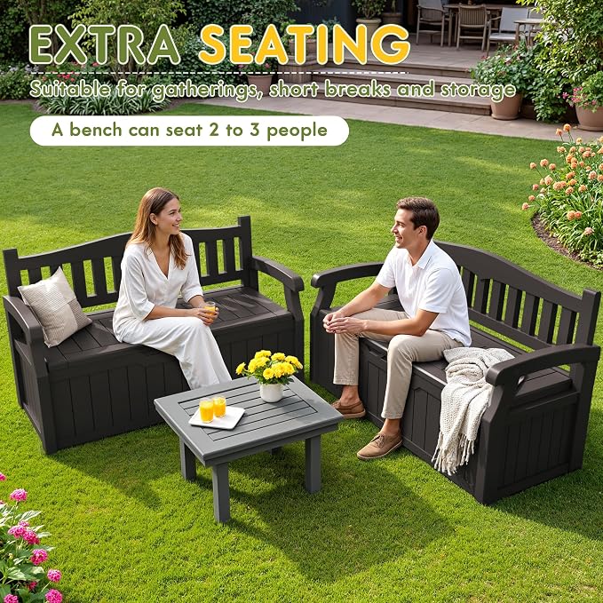 Greesum 80 Gallon Storage Bench Outdoor Deck Box - Image 7