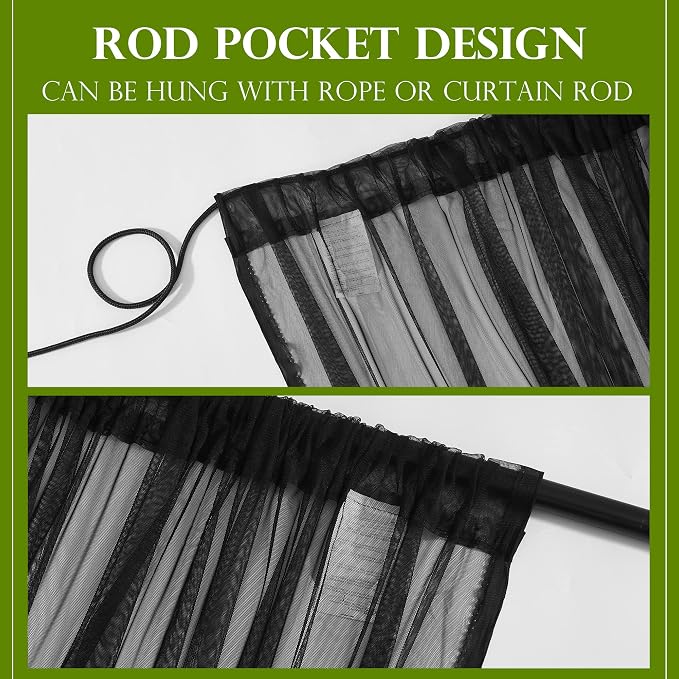 RYB HOME Mosquito Netting Outdoor Curtains - Image 6