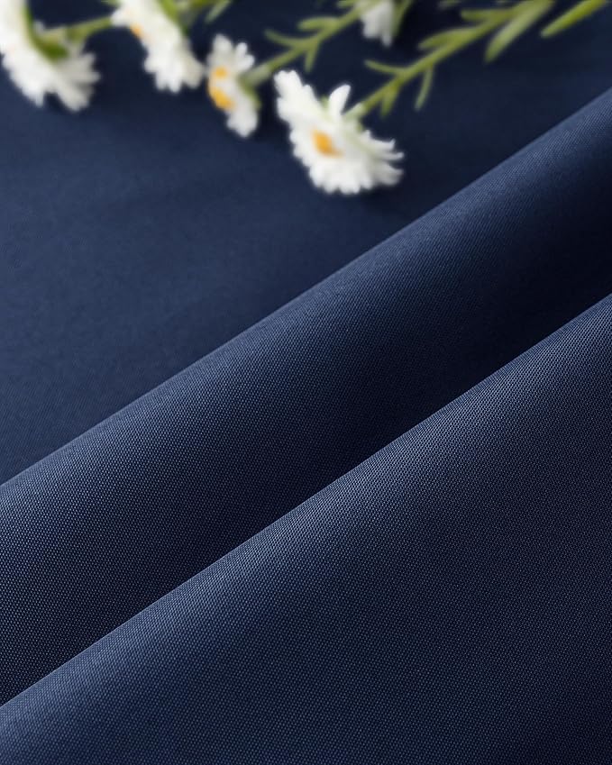 Windproof Outdoor Curtains for Patio Waterproof 4 Pcs 54x95 In Navy | Grommet - Image 8