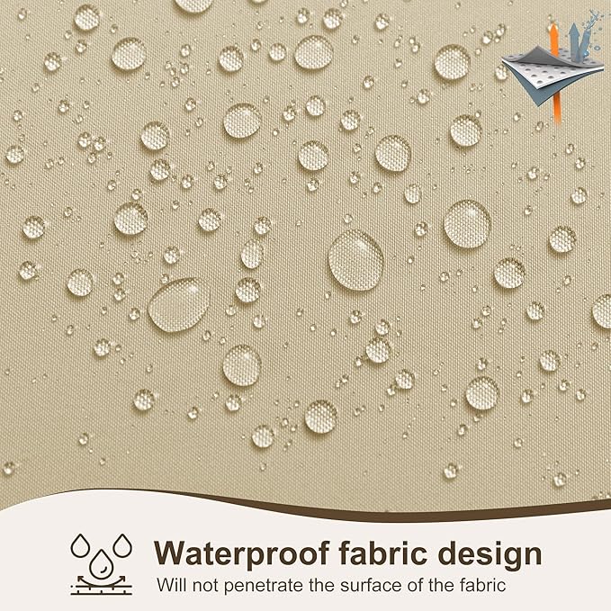 HolidayIdeas Outdoor Patio Curtains Waterproof 6 Panels 54x95 Inch- Protect Privacy & Weatherproof Rod PocketBalcony Outdoor Curtains for Apartments,Porch, Gazebo, Pergola, Sliding Glass Door, Cream