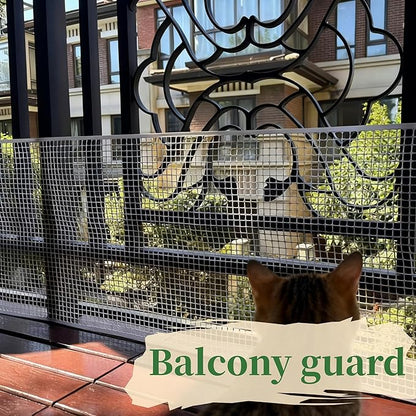 PotatoLife Plastic Wire Mesh Fence, Balcony Fence for Baby and Pets, Safety Fence, Stair Protector, Poultry, Garden, Tree Support, Durable Material, Free Zip Ties (White, 15.7'' x 10')