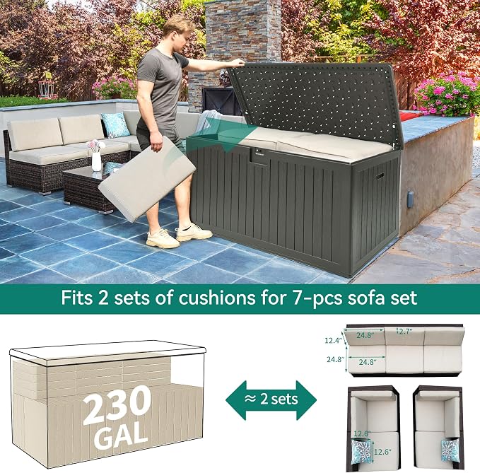 YITAHOME 230 Gallon Large Deck Box - Image 5