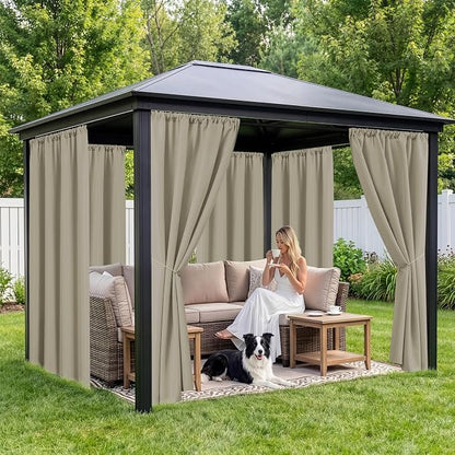 Outdoor Curtains for Patio Waterproof, 8 Panels, Rod Pocket | Weatherproof & - Image 4