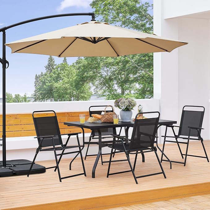 Yaheetech Outdoor Patio Chairs Set of 4, Folding Lawn Chair, no assembly - Image 2