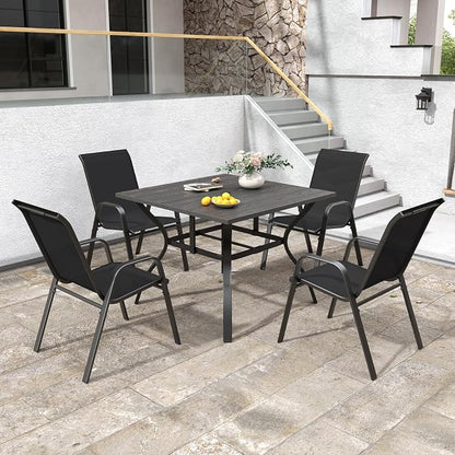 Stackable Patio Chairs Set of 8, Outdoor Chairs Set - Image 8