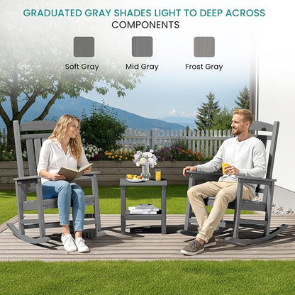 SERWALL Outdoor Rocking Chair Set of 4, Patio Rocking Chair, Porch Rocker - Image 3