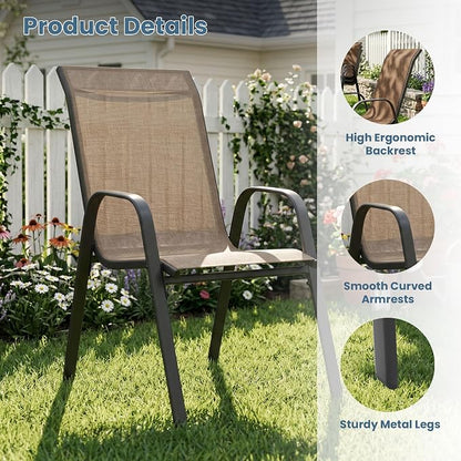 DIFY Patio Chairs Set of 2, Stackable Outdoor Dining Chairs Set - Image 6