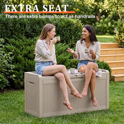 70 Gal Waterproof Outdoor Storage Box UV Resistant Deck Box | Storage bench - Image 2