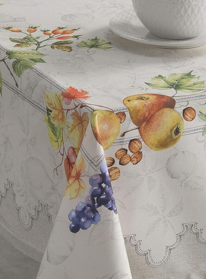 Maison d' Hermine Table Cloth Rectangle Table 100% Cotton 54 x 72 Inches Fall Tablecloth Reusable Everyday Use for Thanksgiving Christmas Decorations Dining Farmhouse Party (Fruit D'Hiver)