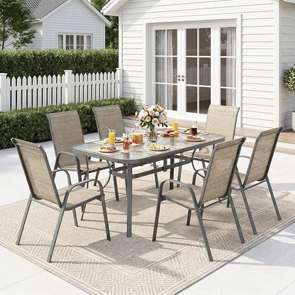 MAMIZO Patio Dining Chairs, Stackable Textilene Chair Set of 4, - Image 8