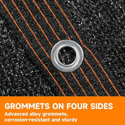 90% Shading Rate 10'x10' Black Shade Cloth, UV Resistant Durable Mesh Tarp - Image 5