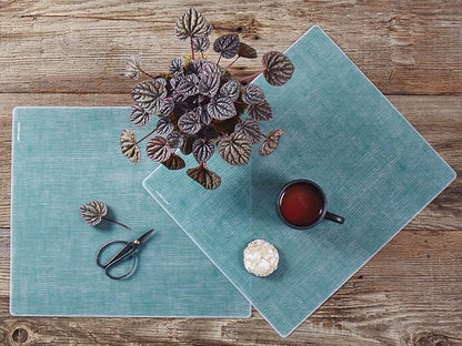 MODERN-TWIST 100% Plastic Free Silicone Tabletop, Dining, Decoration, Modern Design, Placemat Rectangle, Seafoam