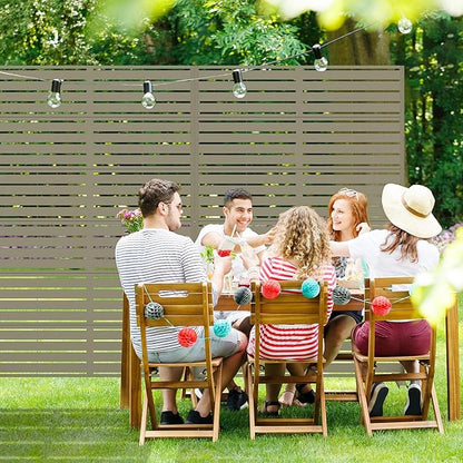 Casaphoria Metal Privacy Screen Outdoor, 72" H x 47" W Freestanding Decorative Privacy Screen for Patio Deck Balcony Garden with Stable Base, Green-Louvered