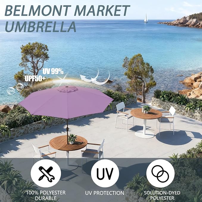 Patio Umbrella 9FT Outdoor Umbrella Patio Table - Image 3