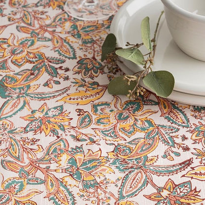 Maison d' Hermine Table Cloth Rectangle Table 100% Cotton 60 x 120 Inches Fall Tablecloth Reusable Everyday Use for Thanksgiving Christmas Decorations Dining Farmhouse Party (Nila)