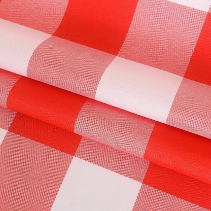 2 Pack Waterproof Polyester Fabic Round Checkered Tablecloth，60 Outdoor Table Cloth，Oil Stain Prevention Table Cloth for Pinics and Parties（Red and White）