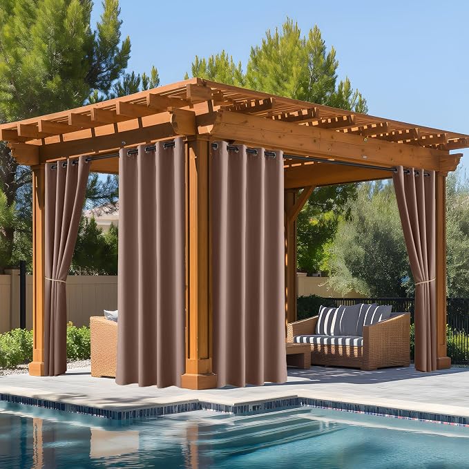 NICETOWN Fade Resistant Patio Curtains Outdoor Waterproof, Fade-Proof Curtains by NICETOWN
