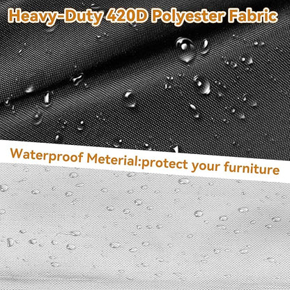 TUOKING Outdoor Furniture Covers Heavy-Duty 420D Waterproof Cover,All-Weather Patio Furniture Protector for Sofa,Chairs & Table-UV-Resistant,Anti-Tear Dustproof Covers (Black, 124"L x 71"W x 29"H)