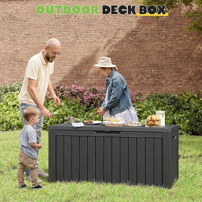 Deck Box, 82 Gallon Resin Indoor and Outdoor Storage Box Waterproof - Image 7