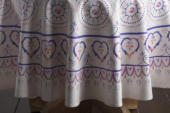 Maison d' Hermine Table Cloth Round Table 100% Cotton 63 Inches Tablecloth Reusable Decorative Everyday Use for Dining Room, Farmhouse, Home, Party, Festive & Wedding Spring Summer - Mandala