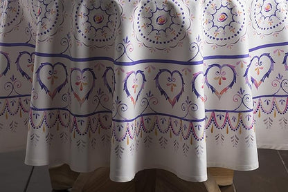 Maison d' Hermine Table Cloth Round Table 100% Cotton 63 Inches Tablecloth Reusable Decorative Everyday Use for Dining Room, Farmhouse, Home, Party, Festive & Wedding Spring Summer - Mandala
