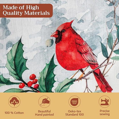 Maison d' Hermine Table Cloth Rectangle Table 100% Cotton 60 x 90 Inches Fall Tablecloth Reusable Everyday Use for Thanksgiving Christmas Decorations Dining Farmhouse Party (Morzine)
