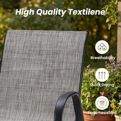 Patio Chairs Set of 6, Stackable Outdoor Dining Chairs - Image 5