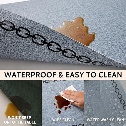 Placemats Set of 6, Heat Resistant & Waterproof Table Mats for Dining, Non Slip Scratch Proof Place Mats for Kitchen, Easy to Clean - Outdoor,Indoor Use（17x12 Inch）