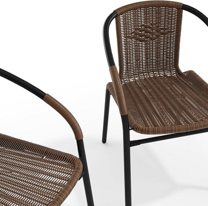 Flash Furniture Lila Modern Rattan Indoor/Outdoor Stackable Dining Chairs - Image 13