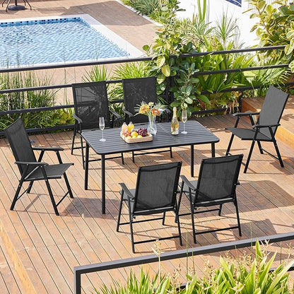 Yaheetech Patio Chairs Set of 4 Outdoor Foldable Dining Chairs, Comfortable - Image 2